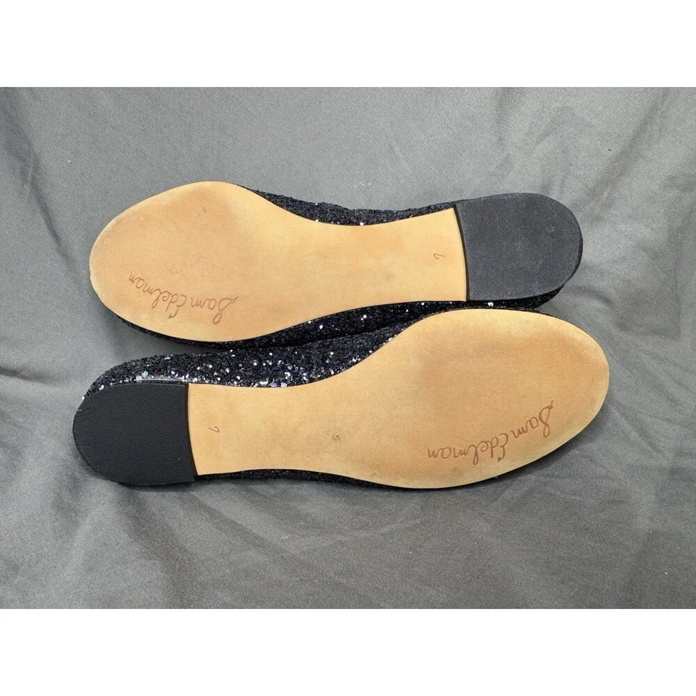 Sam Edelman Alaine Black Glitter Flats Shoe Ballet Sparkle Classy Preppy Size 7 - Picture 6 of 6